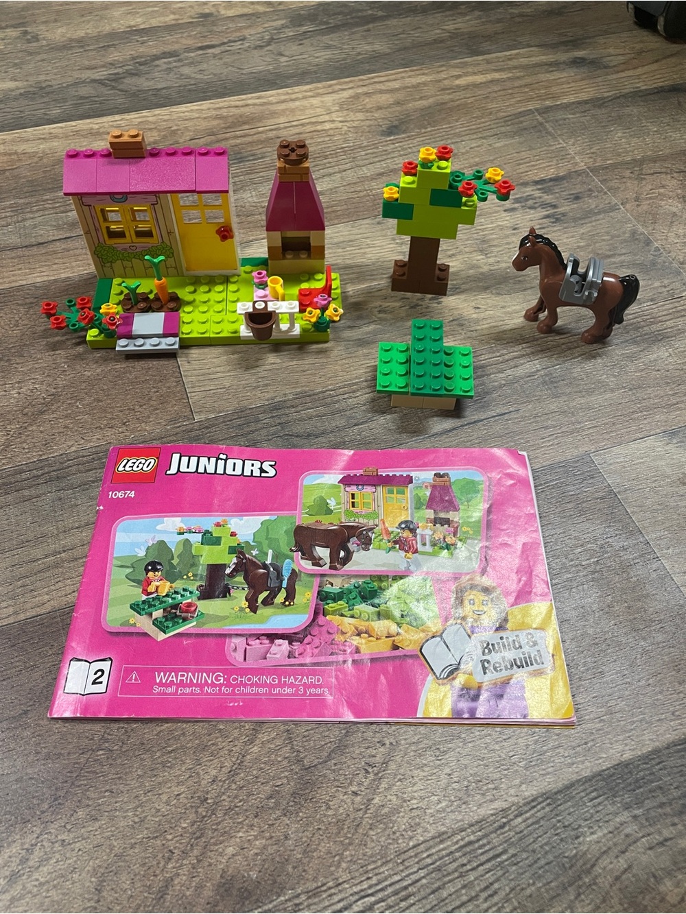 Lego Juniors Pink and Green Stable Playset with Horse